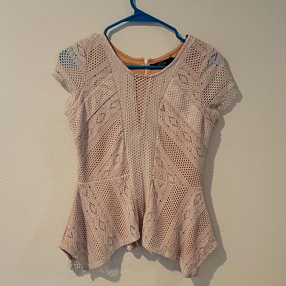 BKE boutique, small, beige peplum top